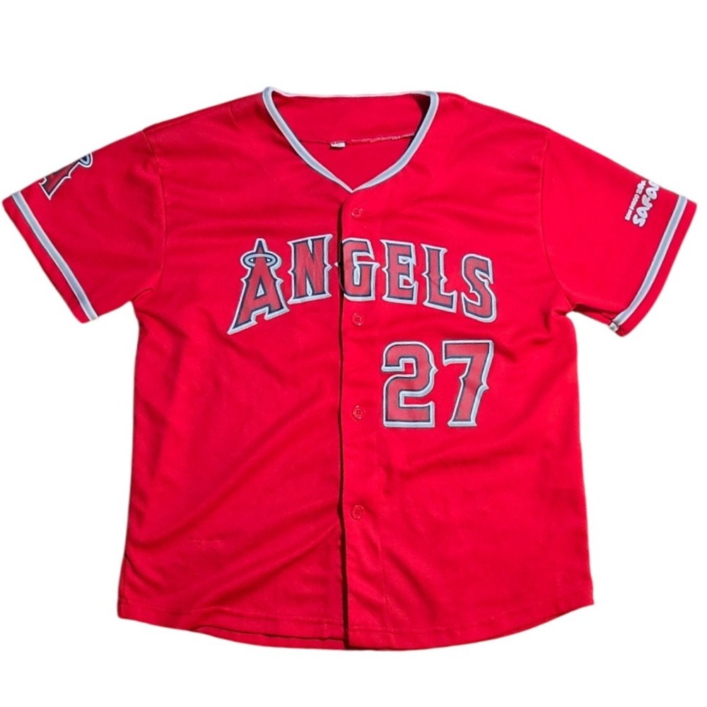 Mike Trout Los Angeles Angels Jersey 27 Safari Park Red MLB